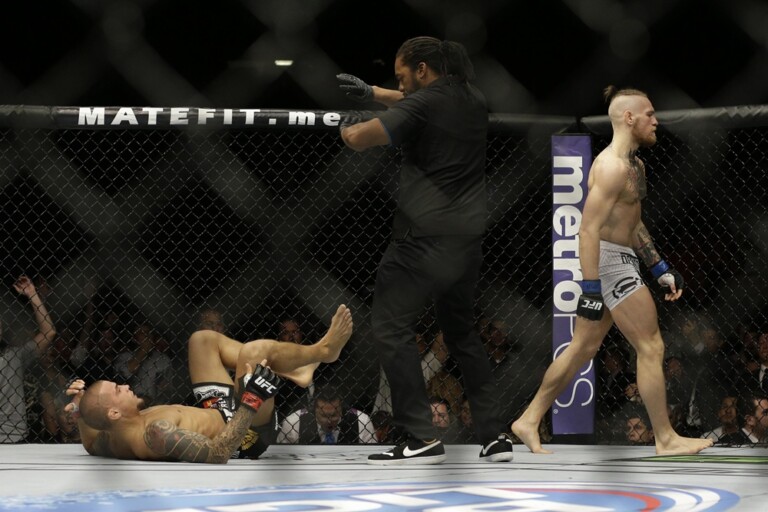 McGregor hạ knockout Poirier tại sự kiện UFC 178.