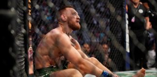 Conor McGregor dính chấn thương tại UFC 264 hồi tháng 7.