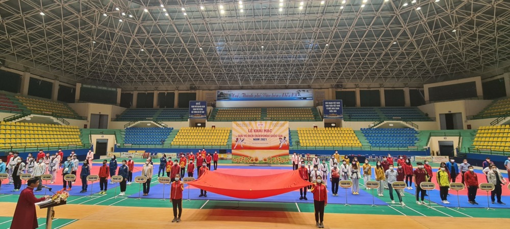 Không khí trang trọng tại Lễ khai mạc Giải Vô Địch Taekwondo Quốc Gia Năm 2021.
