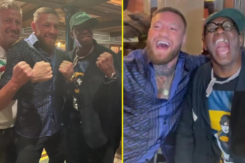 Conor McGregor và Ian Wright vui vẻ trong buổi tiệc cuối tuần.
