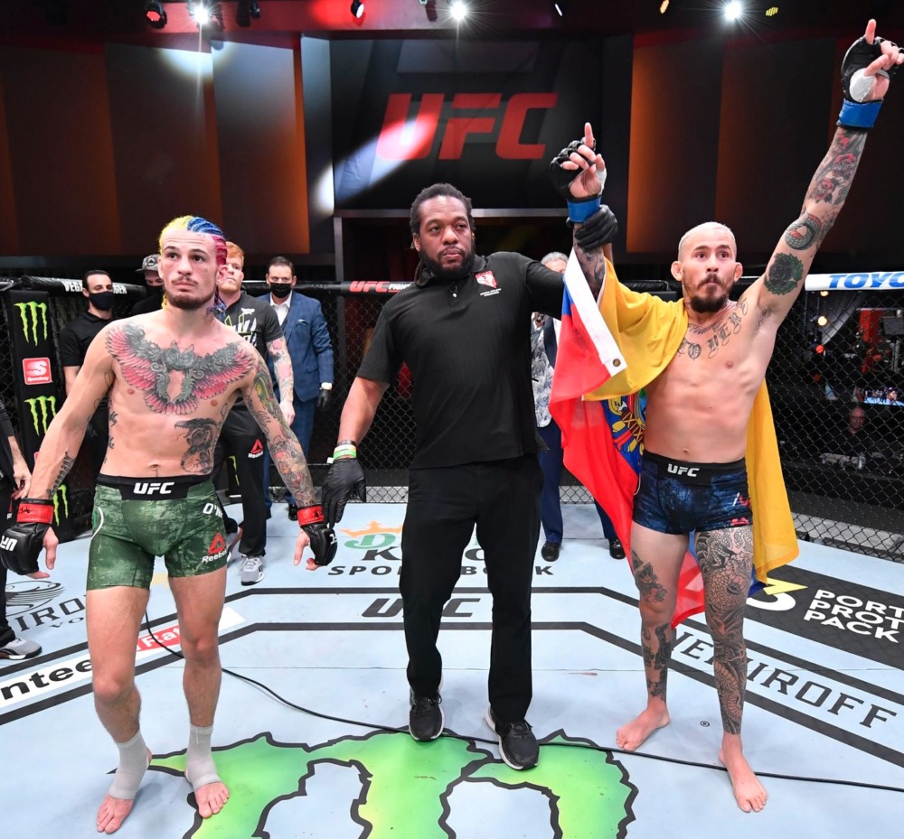Sean O'Malley thua Marlon Vera tại UFC 252 hồi năm 2020.