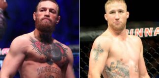 Justin Gaethje (phải) bất ngờ khen ngợi Conor McGregor.