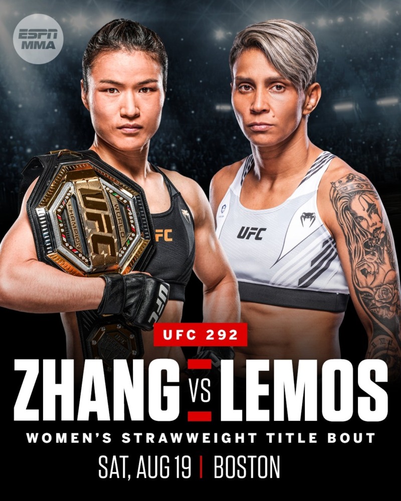 Zhang Weili sẽ bảo vệ danh hiệu hạng rơm tại UFC 292 trước Amanda Lemos.